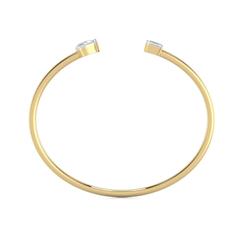1 CT. Emerald Cut and Pear Toi et Moi Lab Created Diamond Bangle Bracelet
