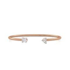 1 CT. Heart and Oval Double Head Toi et Moi Style Lab Created Diamond Bangle Bracelet