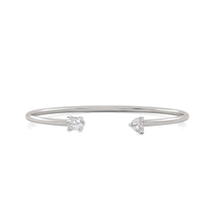 1 CT. Heart and Oval Double Head Toi et Moi Style Lab Created Diamond Bangle Bracelet