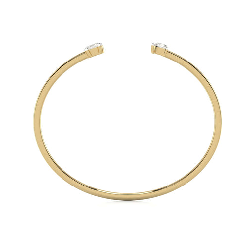 1 CT. Heart and Oval Double Head Toi et Moi Style Lab Created Diamond Bangle Bracelet