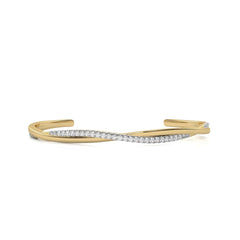 1/2 CT. Twisted Lab Created Diamond Cuff Bracelet