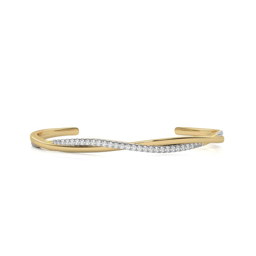 1/2 CT. Twisted Lab Created Diamond Cuff Bracelet
