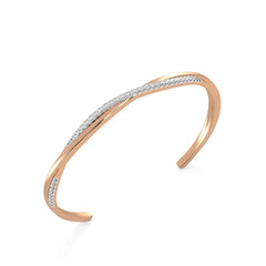 1/2 CT. Twisted Natural Diamond Cuff Bracelet