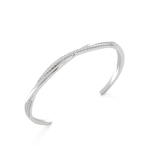 1/2 CT. Twisted Natural Diamond Cuff Bracelet