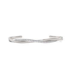 1/2 CT. Twisted Lab Created Diamond Cuff Bracelet
