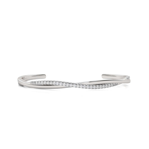 1/2 CT. Twisted Natural Diamond Cuff Bracelet