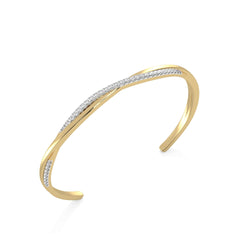 1/2 CT. Twisted Natural Diamond Cuff Bracelet