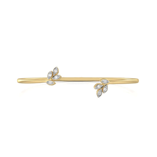 1/4 CT. Marquise Lab Created Diamond Leaves Bangle Bracelet