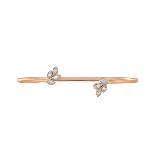 1/4 CT. Marquise Lab Created Diamond Leaves Bangle Bracelet