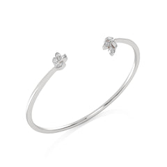 1/4 CT. Marquise Natural Diamond Leaves Bangle Bracelet