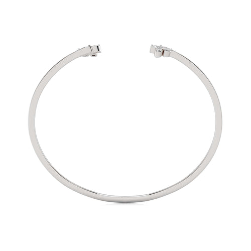 1/4 CT. Marquise Lab Created Diamond Leaves Bangle Bracelet