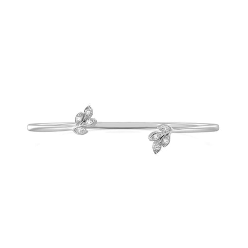 1/4 CT. Marquise Natural Diamond Leaves Bangle Bracelet