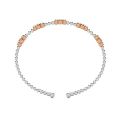 1/2 CT. Spring Round Natural Diamond Five Station Flexible Cuff Bracelet