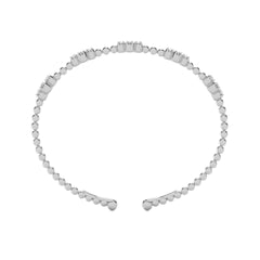 1/2 CT. Spring Round Natural Diamond Five Station Flexible Cuff Bracelet