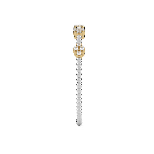 1/2 CT. Spring Round Natural Diamond Five Station Flexible Cuff Bracelet
