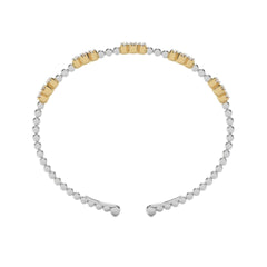 1/2 CT. Spring Round Natural Diamond Five Station Flexible Cuff Bracelet
