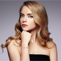 1/3 CT. Round Natural Diamond Beaded Cuff Bracelet