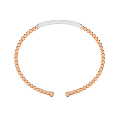 1/3 CT. Round Natural Diamond Beaded Cuff Bracelet