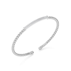 1/3 CT. Round Lab Created Diamond Beaded Cuff Bracelet