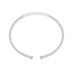 1/3 CT. Round Natural Diamond Beaded Cuff Bracelet