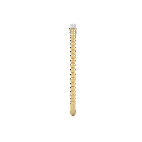 1/3 CT. Round Natural Diamond Beaded Cuff Bracelet