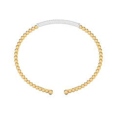 1/3 CT. Round Natural Diamond Beaded Cuff Bracelet