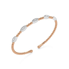 1/2 CT. Marquise Shape Round Studded Natural Diamond Bujukan Cuff Bracelets