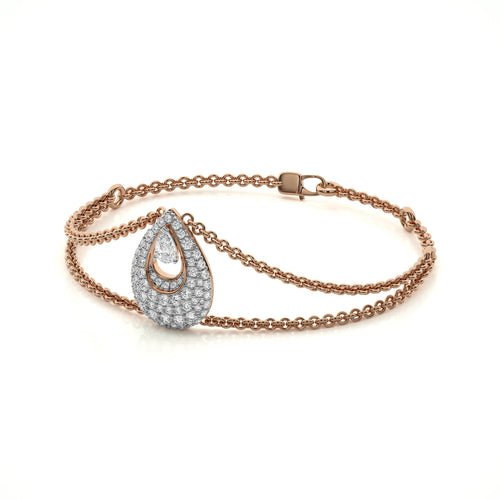 2 1//4 Tear Drop Pear and Round Natural Diamond Bracelet