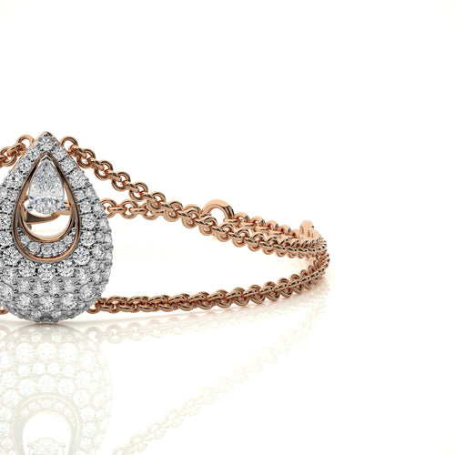 2 1//4 Tear Drop Pear and Round Lab Created Diamond Bracelet