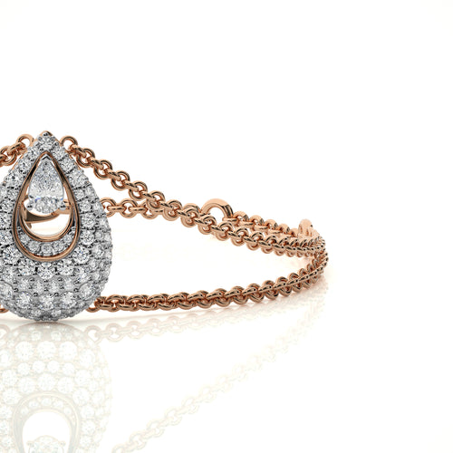 2 1//4 Tear Drop Pear and Round Lab Created Diamond Bracelet