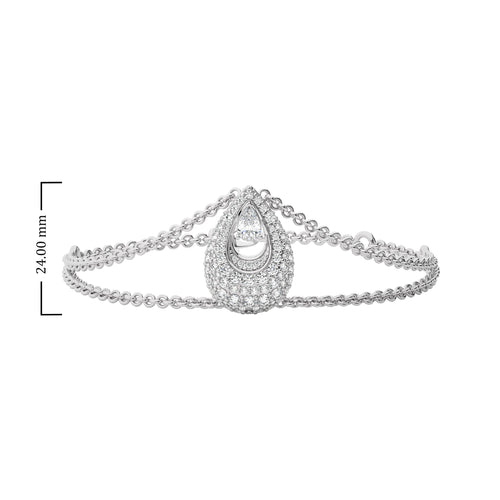 2 1//4 Tear Drop Pear and Round Lab Created Diamond Bracelet