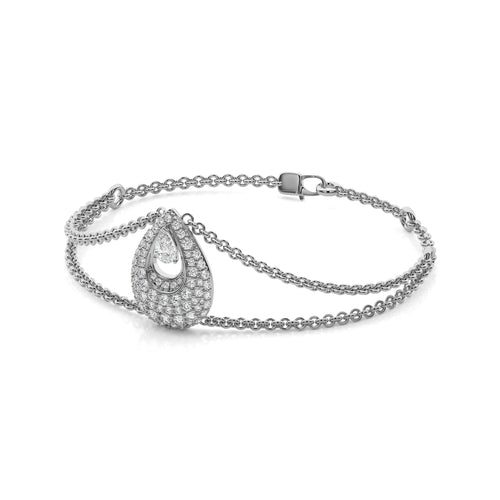 2 1//4 Tear Drop Pear and Round Lab Created Diamond Bracelet