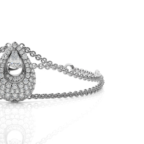 2 1//4 Tear Drop Pear and Round Natural Diamond Bracelet