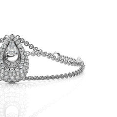 2 1//4 Tear Drop Pear and Round Lab Created Diamond Bracelet