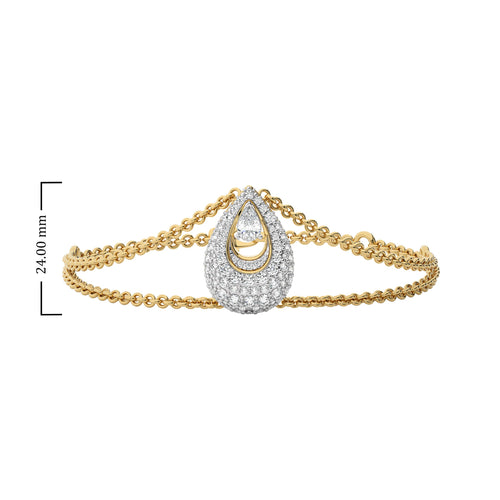 2 1//4 Tear Drop Pear and Round Lab Created Diamond Bracelet