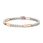 1 CT. Radiant Brilliance Natural Diamond Studded Gold Tennis Bracelet with Clasp Lock