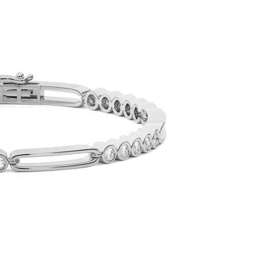 1 CT. Radiant Brilliance Natural Diamond Studded Gold Tennis Bracelet with Clasp Lock