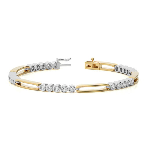 1 CT. Radiant Brilliance Natural Diamond Studded Gold Tennis Bracelet with Clasp Lock