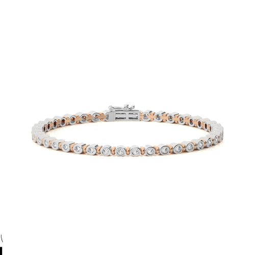1 CT. Celestial Allure Starlight Symphony Natural Diamonds Studded Gold Tennis Bracelet with Clasp Lock