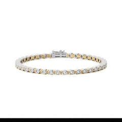 1 CT. Celestial Allure Starlight Symphony Natural Diamonds Studded Gold Tennis Bracelet with Clasp Lock