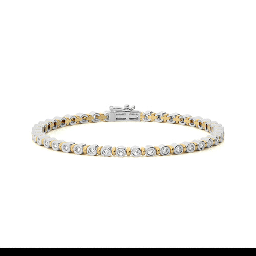 1 CT. Celestial Allure Starlight Symphony Natural Diamonds Studded Gold Tennis Bracelet with Clasp Lock