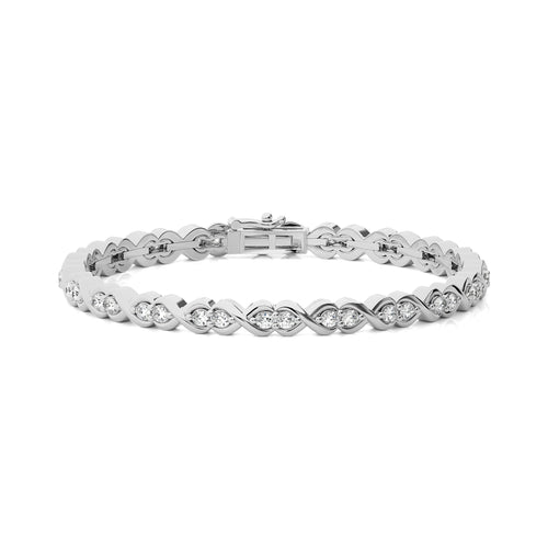 2 CT. Astral Luster Stellar Essence Natural Studded Infinity Design Tennis Bracelet with Clasp Lock