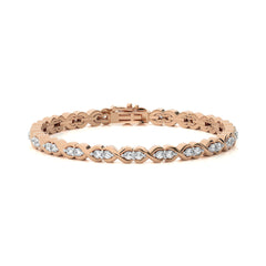 2 CT. Astral Luster Stellar Essence Natural Studded Infinity Design Tennis Bracelet with Clasp Lock