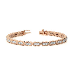 2 CT. Astral Luster Stellar Essence Natural Studded Infinity Design Tennis Bracelet with Clasp Lock