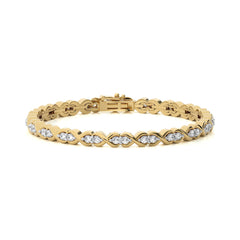 2 CT. Astral Luster Stellar Essence Natural Studded Infinity Design Tennis Bracelet with Clasp Lock