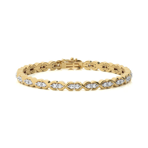 2 CT. Astral Luster Stellar Essence Natural Studded Infinity Design Tennis Bracelet with Clasp Lock