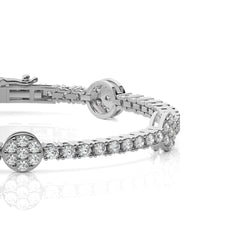 5 CT. Eternal Sparkle Ethical Natural Diamonds Studded Round Gold Motifs Linked Station/Tennis Bracelet with Clasp Lock
