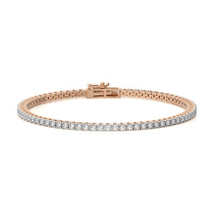 3 CT. Stardust Sparkle Natural Diamonds Studded Classic Gold Tennis Bracelet with Clasp Lock