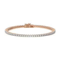 3 CT. Stardust Sparkle Natural Diamonds Studded Classic Gold Tennis Bracelet with Clasp Lock