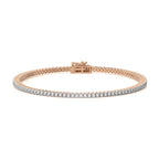 2 CT. Modern Majesty Dazzling Natural Diamonds Studded Classic  Gold Tennis Bracelet with Clasp Lock